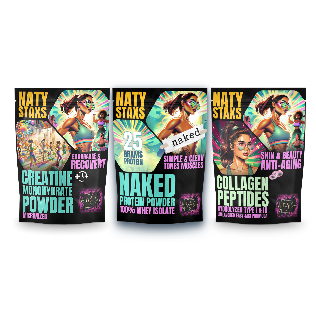 Naty Staxs Separates Set - w/ Naked Protein - 12oz x 3
