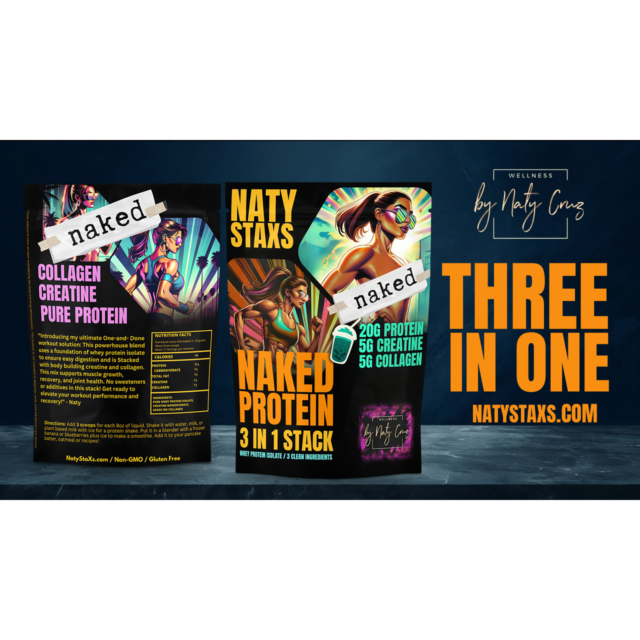 All-In-One - Fully Stax'd Naked Protein Powder + Collagen + Creatine - 12oz