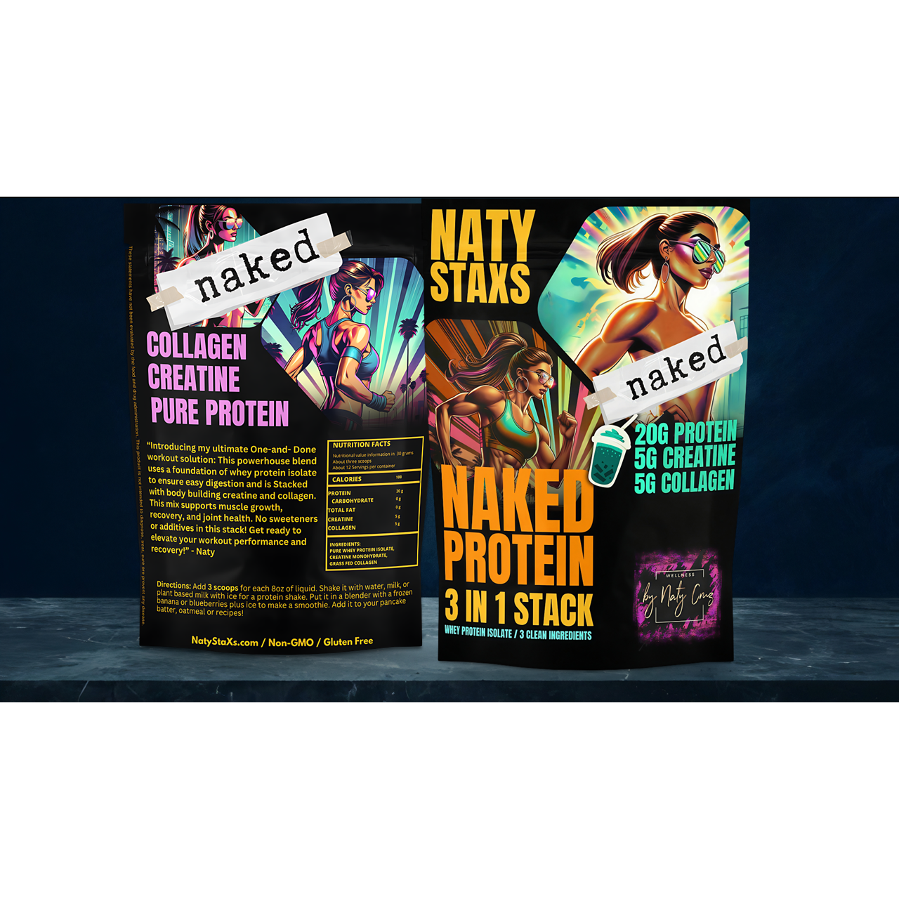 All-In-One - Fully Stax'd Naked Protein Powder + Collagen + Creatine - 12oz